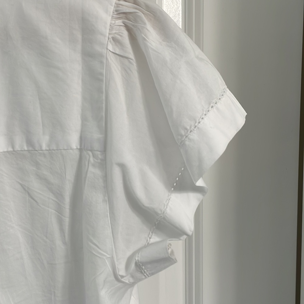Gap - White Cotton shirt with lace detailing - Small Tall - Picture 5 of 13